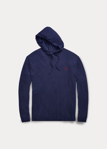 Ralph Lauren Bavlněné Jersey S Kapucí T-Shirt Tmavě Blankyt | 0UmJhVxi
