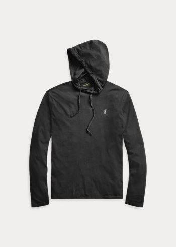 Ralph Lauren Bavlněné Jersey S Kapucí T-Shirt Černé | suoZmiGq