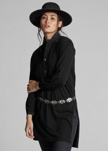 Ralph Lauren Bavlněné Jersey Tunic Šaty Černé | 294hGqee