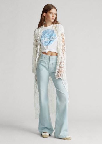Ralph Lauren Bavlněné Krajkové Duster Bílé | h7whbRN7