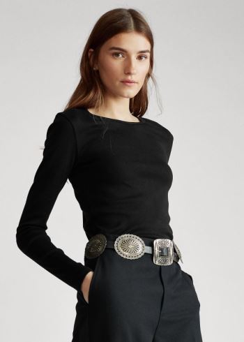 Ralph Lauren Bavlněné Long-Sleeve Shirt Černé | ghJ8VnGu