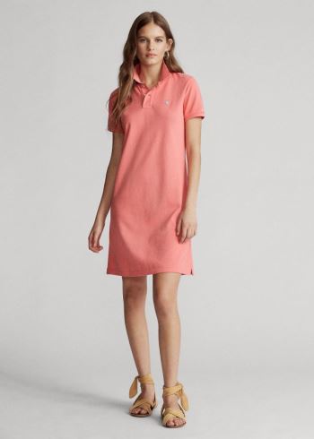 Ralph Lauren Bavlněné Mesh Polo Šaty Koralove | POOpOkig