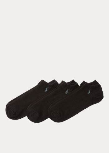 Ralph Lauren Bavlněné No-Show Sock 3-Pack Černé | 0sj5p1GO