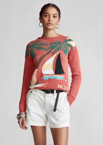 Ralph Lauren Bavlněné Rollneck Svetrové Červené Viacfarebný | 6PNq8QVo