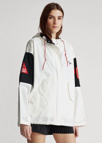 Ralph Lauren Bavlněné S Kapucí Jacket Bílé Černé | gob5lLbD