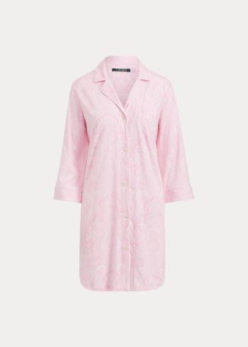 Ralph Lauren Bavlněné Sleep Shirt Růžové | G99WcKvB