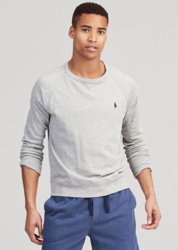 Ralph Lauren Bavlněné Spa Terry Sweatshirt Šedé | 473uaycu