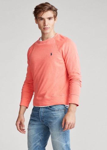 Ralph Lauren Bavlněné Spa Terry Sweatshirt Červené | CzI2ekIb