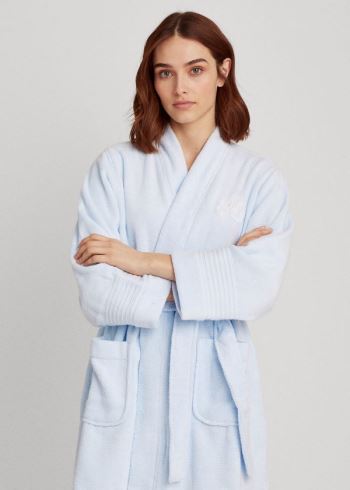 Ralph Lauren Bavlněné Terry Cloth Robe Blankyt | 0QW97cUA