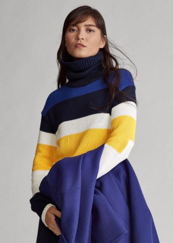 Ralph Lauren Bavlněné Turtleneck Svetrové Tmavě Blankyt Viacfarebný | mwE5A1ql