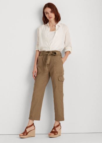 Ralph Lauren Bavlněné Twill Cargo Pant Olivy Zelené | rHKjsgXj