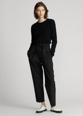 Ralph Lauren Belted Straight-Leg Pant Černé | 6njKN4jS