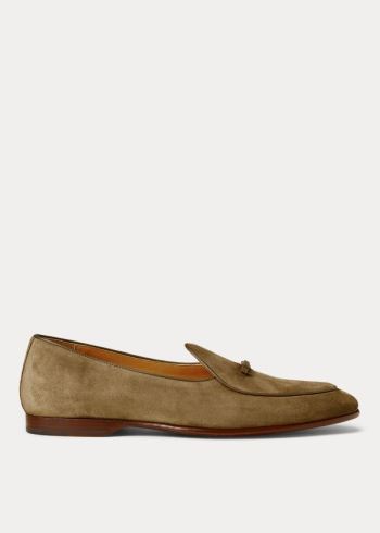 Ralph Lauren Belvin Semišové Pantofle Olivy Zelené | 9CZTxAuz
