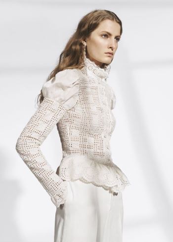 Ralph Lauren Bernice Embroidered Blouse Béžový | FGymhSkc