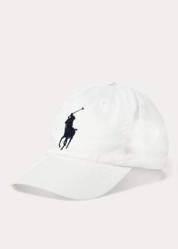 Ralph Lauren Big Pony Chino Baseball Cap Bílé | 2QSfE3mr