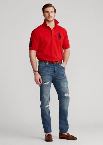 Ralph Lauren Big Pony Mesh Polo Shirt Červené | H4vKHQ8R