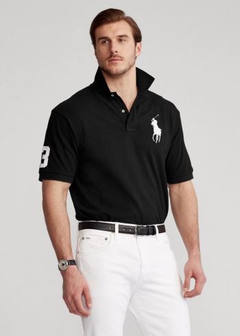 Ralph Lauren Big Pony Mesh Polo Shirt Černé | b12XxpGK