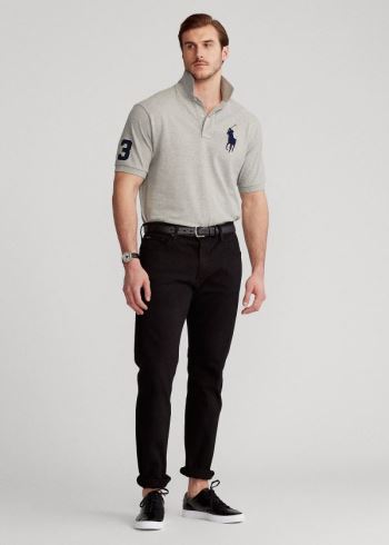 Ralph Lauren Big Pony Mesh Polo Shirt Šedé | WeT5VVPm