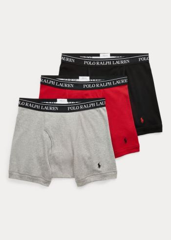 Ralph Lauren Boxerské Brief 3-Pack Šedé Červené Černé | HJDdvsC1