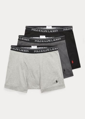 Ralph Lauren Boxerské Brief 3-Pack Šedé Tmavě Šedé Černé | WSRQ2e6D