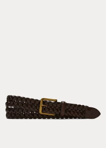 Ralph Lauren Braided Vachetta Læder Belt Tmavě Hnědé | RImTTm2r