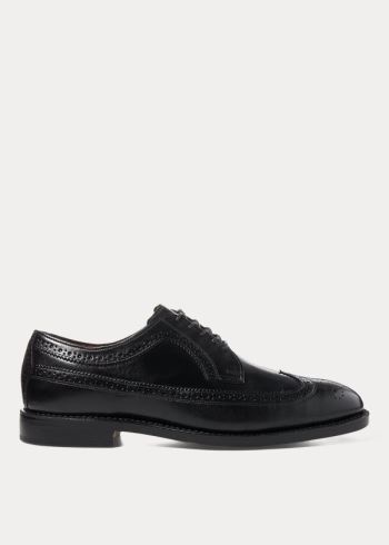Ralph Lauren Brenton Læder Wingtip Černé | 1ZzVdKBf