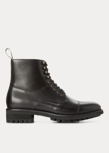 Ralph Lauren Bryson Cap-Špicí Læder Boot Černé | YretgNZj