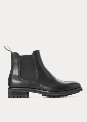 Ralph Lauren Bryson Læder Chelsea Boot Černé | eEj09Z4Z