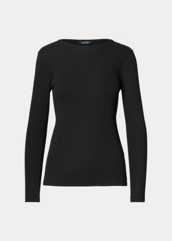 Ralph Lauren Button-Shoulder Crewneck Top Černé | eJ1frYHz