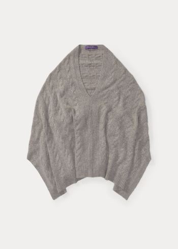 Ralph Lauren Cable Cashmere Poncho Scarf Šedé | XG6lvp0y