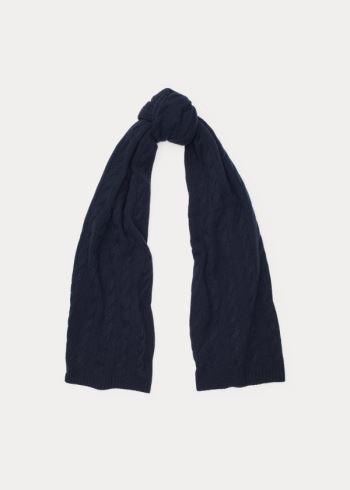 Ralph Lauren Cable Cashmere Scarf Tmavě Blankyt | cNe06ajj