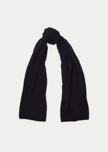 Ralph Lauren Cable Cashmere Scarf Černé | mtnibCY7