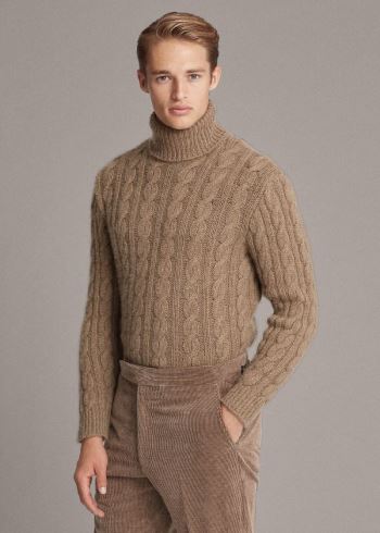 Ralph Lauren Cable-Knit Cashmere Svetrové Hnědé | 1uWO1zd7