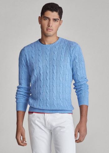 Ralph Lauren Cable-Knit Cashmere Svetrové Královská Modrá Blankyt | 4ILUzq4H
