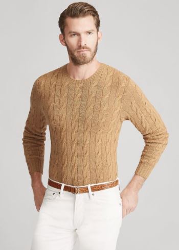 Ralph Lauren Cable-Knit Cashmere Svetrové Hnědé | iypVDJR9