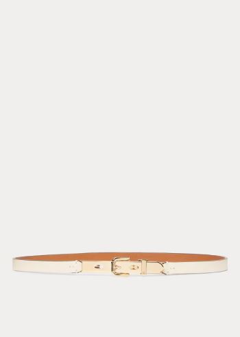 Ralph Lauren Calfskin Letter-Opener Belt Krém | VEvNxZHy