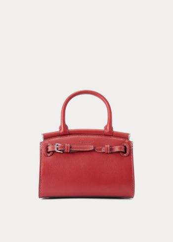 Ralph Lauren Calfskin Mini RL50 Handbag Tmavě Červené | PMEGLc36