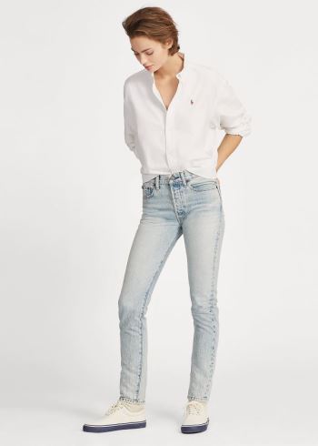 Ralph Lauren Callen High-Rise Slim Světle Indigo | xUm1dugJ