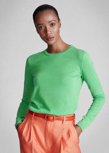 Ralph Lauren Cashmere Crewneck Svetrové Zelene | 0ZxVDsZ4
