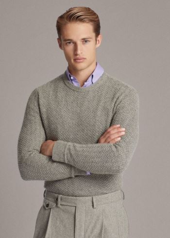 Ralph Lauren Cashmere Crewneck Svetrové Světle Šedé | PLV9ciwZ