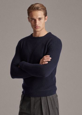 Ralph Lauren Cashmere Crewneck Svetrové Tmavě Blankyt | w6sVhYh1