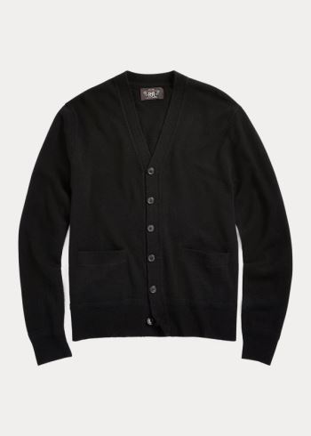 Ralph Lauren Cashmere V-Neck Cardigan Černé | e9W2vJtN