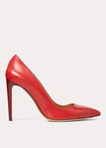 Ralph Lauren Celia Calfskin Pump Tmavě Červené | 1ikfoEhW