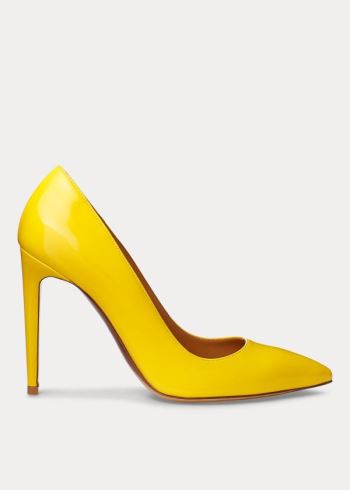 Ralph Lauren Celia Lakovaná Calfskin Pump Žluté | VXg0KNW5