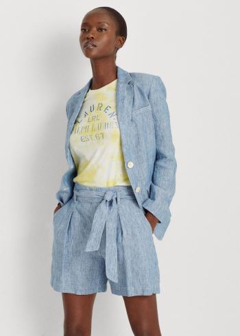 Ralph Lauren Chambray Paperbag Krátké Blankyt | DZcKNjAJ