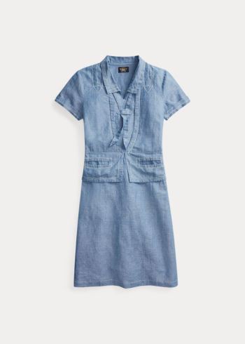 Ralph Lauren Chambray Šaty Indigo | jW7AwauN