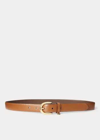 Ralph Lauren Charm Saffiano Læder Belt Hnědé | k7xf1qT3