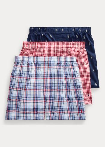 Ralph Lauren Classic Boxerské 3-Pack Tmavě Blankyt Viacfarebný | MUxc1aA1