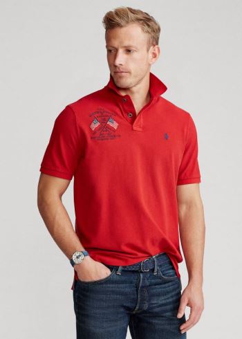Ralph Lauren Classic Fit Americana Polo Červené Viacfarebný | GUqlN9aA