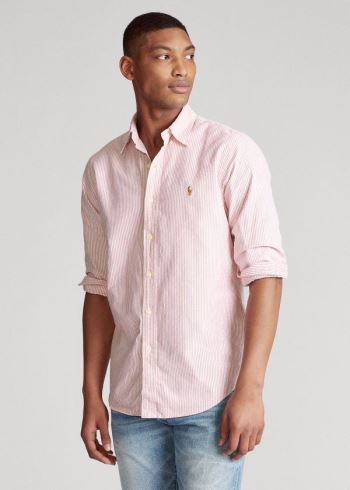 Ralph Lauren Classic Fit Bavlněné Shirt Vínové Bílé | CX8BGw6U